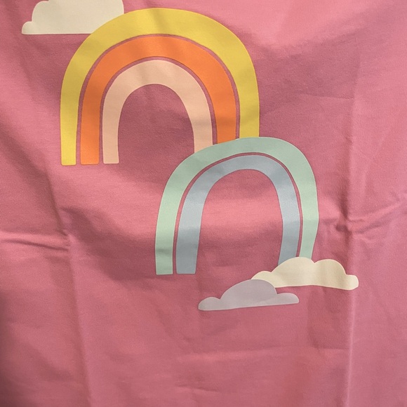 Girls Rainbow Short Sleeve Graphic T-Shirt Cat & Jack Bright Pink Size L Girls - Picture 4 of 10